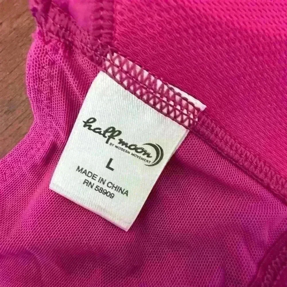 Womens Sports Bra by‎ Half Moon Size L Purple Front Closure Zipper Racerback